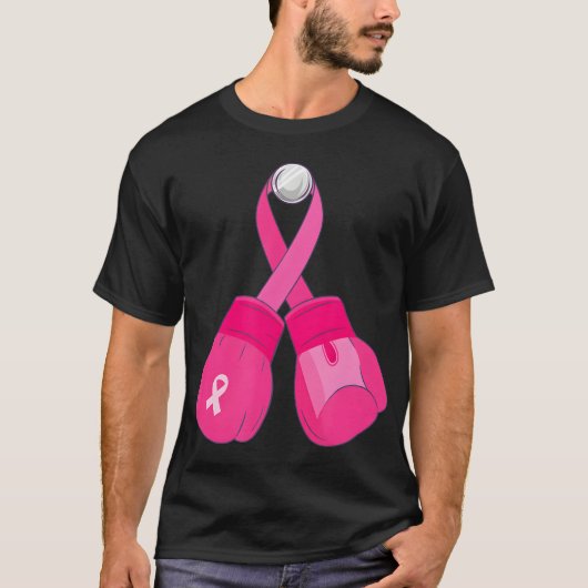T-shirt Gants de boxe rose Sensibilisation au cancer du se (Devant)