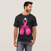 T-shirt Gants de boxe rose Sensibilisation au cancer du se (Devant entier)