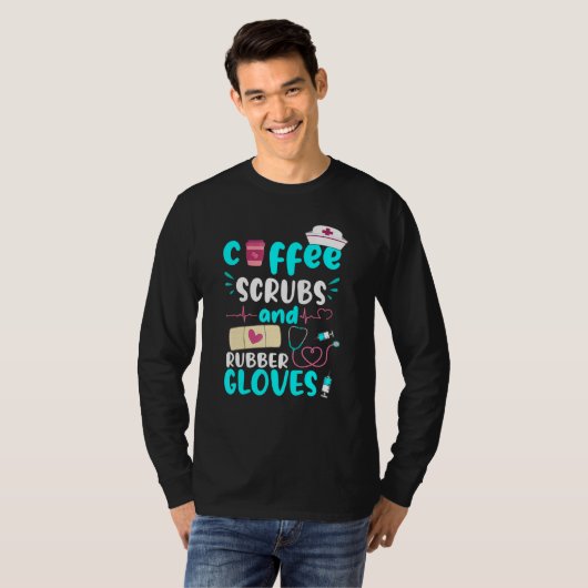 T-shirt Gants En Caoutchouc Scrubs Rn Infirmière Enregistr (Devant entier)