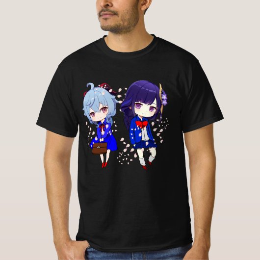 T-shirt Ganyu et Raiden Shogun (Devant)