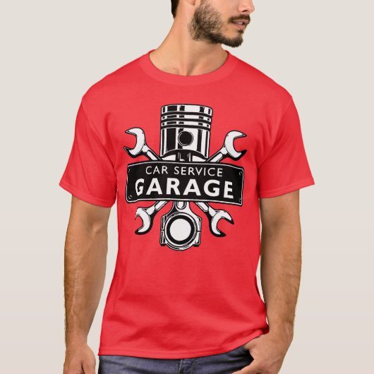 T-shirt GARAGE DE SERVICE AUTO drôle (Devant)