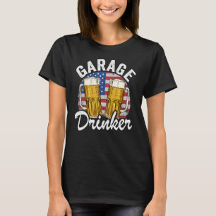 T-shirt Garage Drinker American Drapeau Papa Mens Garage
