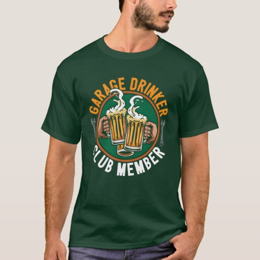T-shirt Garage Drinker Mechanic Car Auto Diesel Beer Lover (Devant)