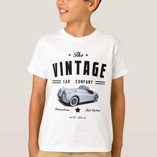 T-shirt Garage vintage de voiture de Jaguar (Devant)