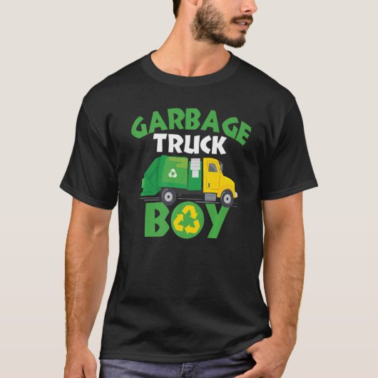 T-shirt Garbage Camion Garçon Bac à ordures Gestion des dé (Devant)