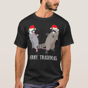 T-shirt Garbage Gang Opossum Raccoon Merry Trashmas cadeau