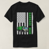 T-shirt Garbage Man US Drapeau Garbage Truck (Design devant)