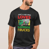 T-shirt Garbage Sourire Camion Garçon Amour Recyclage jour (Devant)