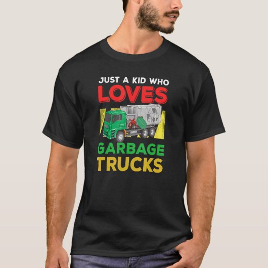 T-shirt Garbage Sourire Camion Garçon Amour Recyclage jour (Devant)