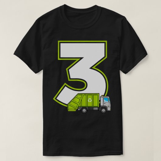 T-shirt Garbage Truck Costume Party 3e anniversaire garçon (Design devant)