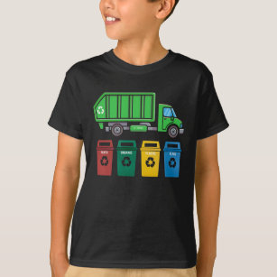 T-shirt Garbage Truck Enfants Garçons Recyclage Camion