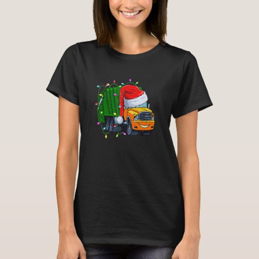T-shirt Garbage Truck Lights Christmas Trash Trucks Père N (Devant)