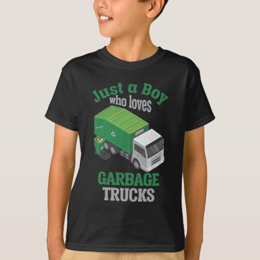 T-shirt Garbage Truck Loving Boy Toddler Cool Recyclage (Devant)