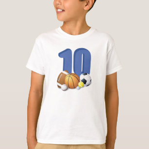 T-shirt Garçon 10e anniversaire des balles de sport
