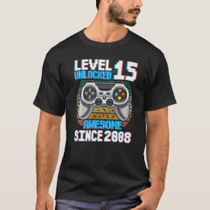 T-shirt Garçon 15 ans depuis 2008 15e anniversaire Gif