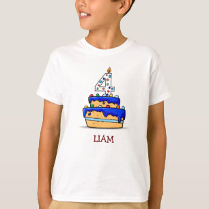 T-shirt Garçon 4 Anniversaire, 4 sur Sweet Blue Cake
