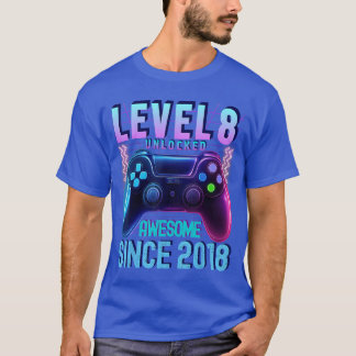 T-shirt Garçon 8 ans Niveau 8 Débloqué Anniversaire de jou