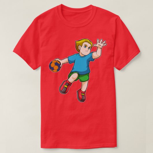 T-shirt Garçon à Jumping lancer avec Handball (Design devant)
