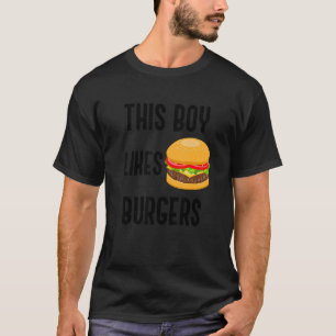 T-shirt Garçon Aime Hamburgers Citation Ironique Manger Bu