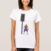 T-shirt Garçon au passage piéton avec le signal rouge Stop (Devant)