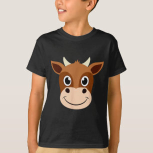 T-shirt Garçon au Visage de Vache Costume d'Halloween Drôl