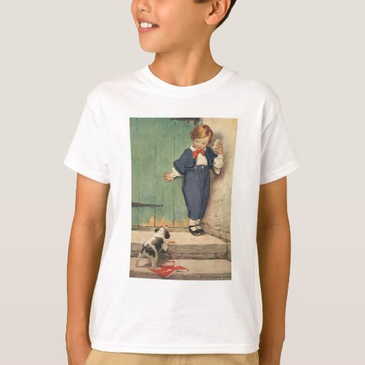 T-shirt Garçon avec Chien chiot (Devant)