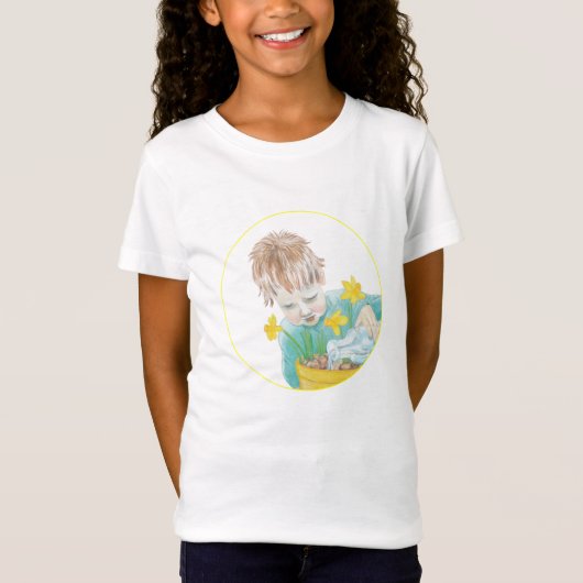 T-Shirt Garçon Avec Daffodiles (Devant)