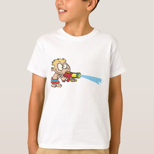 T-shirt Garçon avec pistolet à eau Été Amusement (Devant)