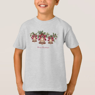T-Shirt Garçon Cloches Dorées Décoratives 