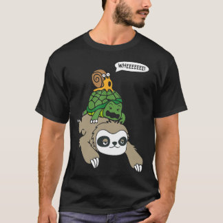 T-shirt Garçon courant à dos d'animal en escargot de sloth
