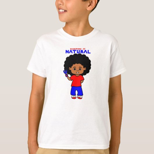 T-shirt Garçon d'Afro-américain avec la grande bande (Devant)