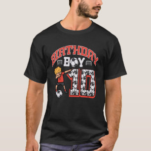 T-shirt Garçon d'anniversaire 10 Football Dab 10ème Fête d