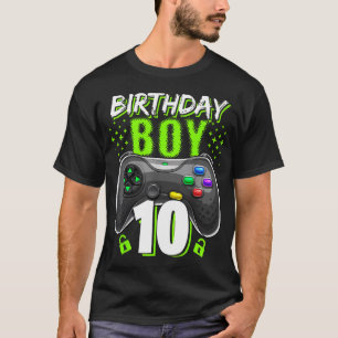 T-shirt Garçon d'anniversaire 10 Manette de jeu vidéo Joue