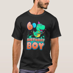 T-shirt Garçon d'anniversaire 6 ans dinosaure avec guitare