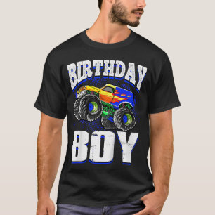 T-shirt Garçon d'anniversaire camion monstre pour enfants