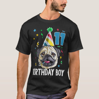 T-shirt Garçon d'anniversaire Pug 11