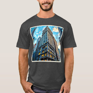 T-shirt Garçon d'art de gratte-ciel de ville