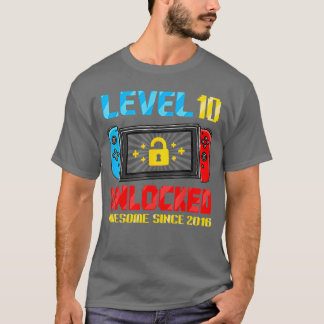 T-shirt Garçon de 10 ans d'anniversaire Niveau 10 Joueur V