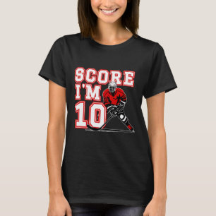T-shirt Garçon de 10 ans pour anniversaire hockey sur glac