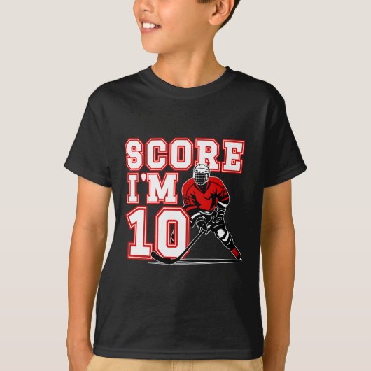 T-shirt Garçon de 10 ans pour anniversaire hockey sur glac (Devant)