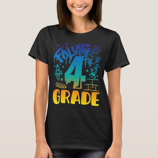 T-shirt Garçon de 4e année Premier jour de l'enseignant de (Devant)