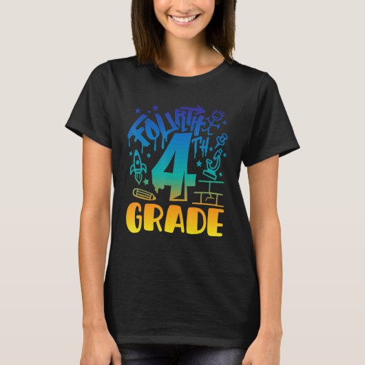 T-shirt Garçon de 4e année Premier jour de l'enseignant de (Devant)