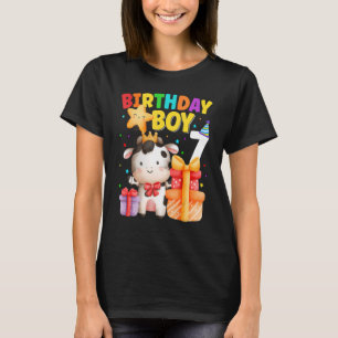 T-shirt Garçon de 7 ans anniversaire 7ème vaches animaux d
