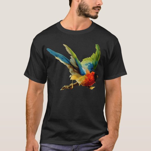 T-shirt garçon de couleur oiseau (Devant)