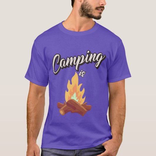 T-shirt Garçon de feu de camp de camping (Devant)