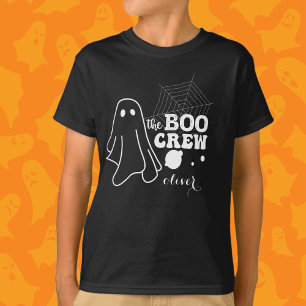 T-shirt Garçon de l'équipage Boo Famille Halloween blanc a