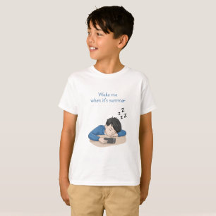 T-shirt Garçon Dormir avec Réveillez-moi quand c'est l'été