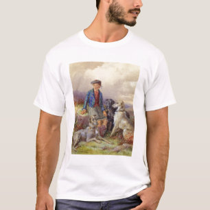 T-shirt Garçon écossais avec des chiens-loup dans un