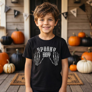 T-shirt Garçon effrayant squelette vintage Halloween
