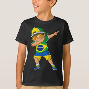 T-shirt Garçon Enfant Mi-Brésilien Mi-Ukrainien Brésil Ukr